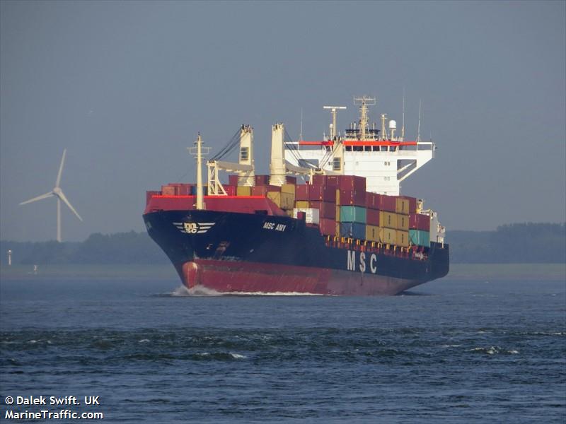 msc amy (Container Ship) - IMO 9242651, MMSI 255806081, Call Sign CQIV7 under the flag of Madeira