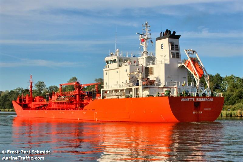 annette essberger (Chemical/Oil Products Tanker) - IMO 9327059, MMSI 255806303, Call Sign CQAX5 under the flag of Madeira