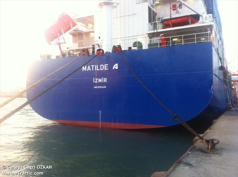 matilde a (Container Ship) - IMO 9292448, MMSI 271043163, Call Sign TCUP2 under the flag of Turkey
