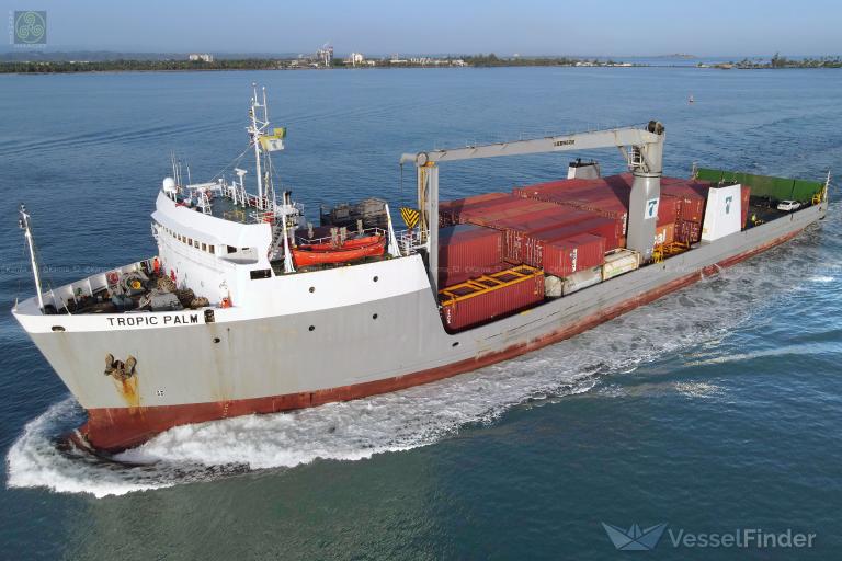 tropic palm (Ro-Ro Cargo Ship) - IMO 7625964, MMSI 377911000, Call Sign J8PB under the flag of St Vincent & Grenadines