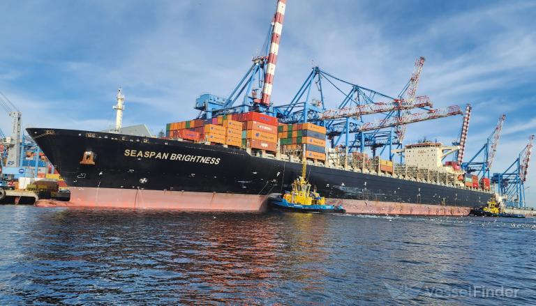 seaspan brightness (Container Ship) - IMO 9685346, MMSI 477518600, Call Sign VRNL9 under the flag of Hong Kong