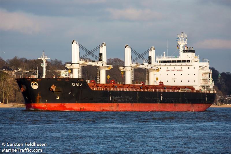 tate j (Bulk Carrier) - IMO 9482770, MMSI 538003692, Call Sign V7SO3 under the flag of Marshall Islands