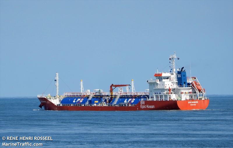 epic bonaire (LPG Tanker) - IMO 9743253, MMSI 566017000, Call Sign 9V2945 under the flag of Singapore