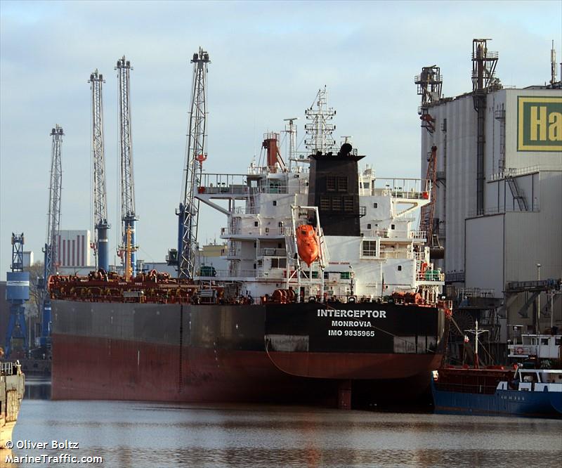 interceptor (Bulk Carrier) - IMO 9835965, MMSI 636018216, Call Sign D5OR4 under the flag of Liberia