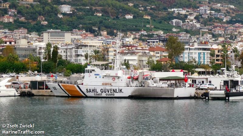 tcsg 92 (Law enforcment) - IMO , MMSI 271030095, Call Sign TBVW under the flag of Turkey