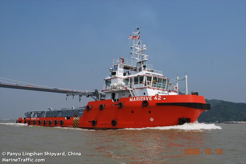 maridive 42 (Offshore Tug/Supply Ship) - IMO 9542570, MMSI 312470000, Call Sign V3NK under the flag of Belize