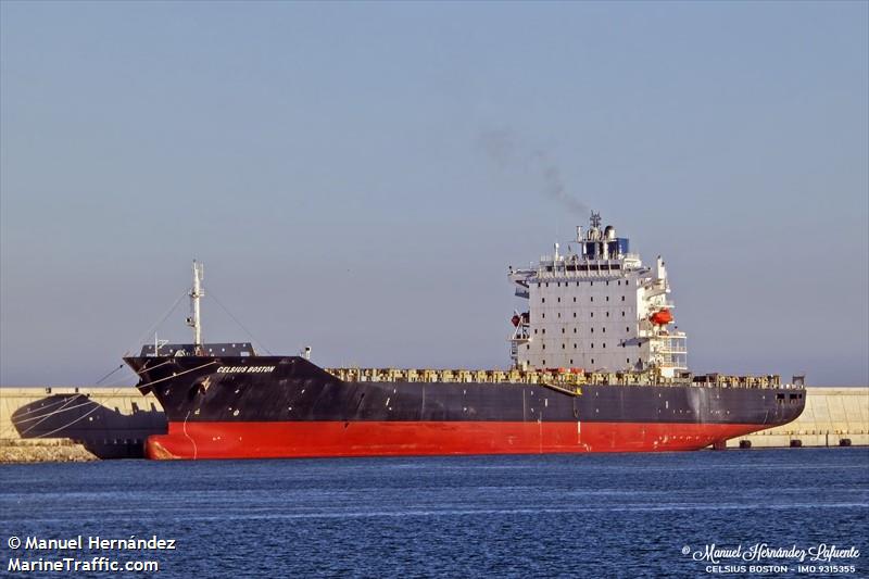 celsius boston (Container Ship) - IMO 9315355, MMSI 538009604, Call Sign V7A4946 under the flag of Marshall Islands