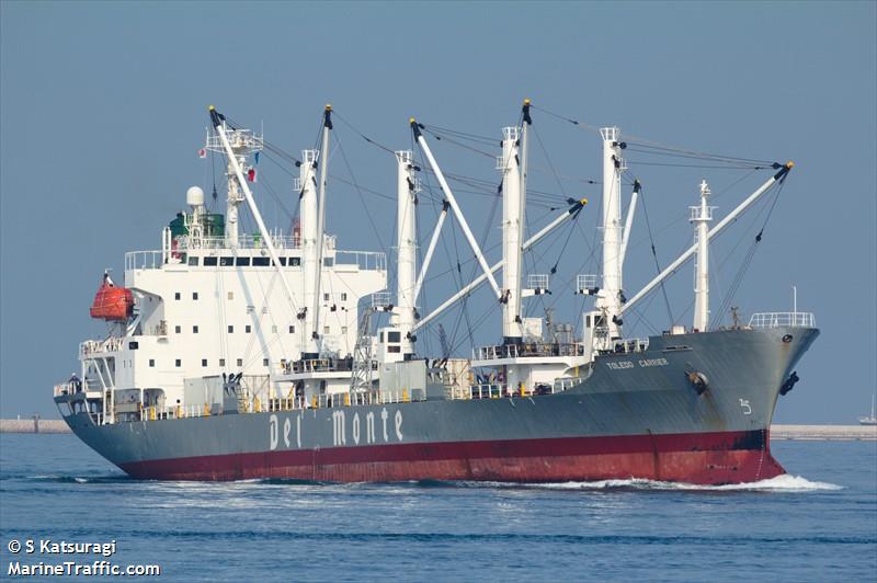 toledo carrier (Refrigerated Cargo Ship) - IMO 9078476, MMSI 538009574, Call Sign V7A4910 under the flag of Marshall Islands