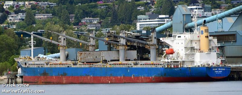 iona island (Bulk Carrier) - IMO 9641780, MMSI 477732100, Call Sign VRUG9 under the flag of Hong Kong