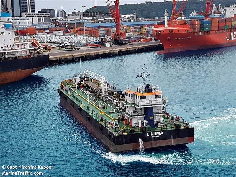 lipuma (Tanker) - IMO , MMSI 601223500, Call Sign ZRSL under the flag of South Africa