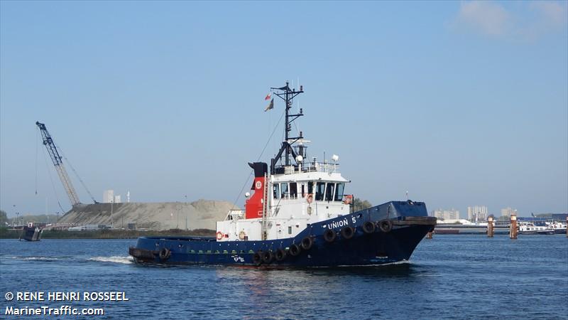 union 5 (Tug) - IMO 9034975, MMSI 205065000, Call Sign OROU under the flag of Belgium