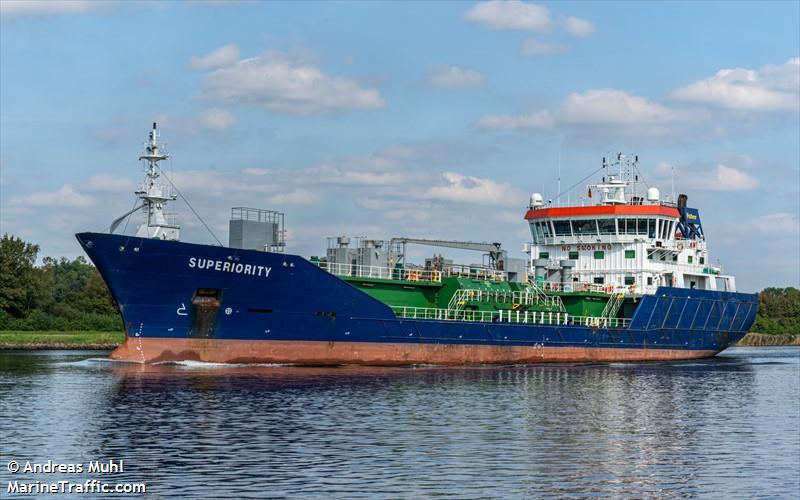 superiority (Chemical/Oil Products Tanker) - IMO 9285201, MMSI 235098061, Call Sign 2GJZ8 under the flag of United Kingdom (UK)