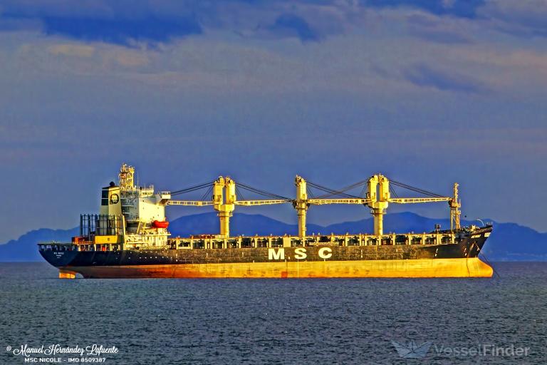 msc nicole (Container Ship) - IMO 8509387, MMSI 351110000, Call Sign H3QJ under the flag of Panama
