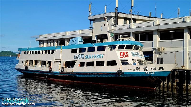 xin jie (Passenger ship) - IMO , MMSI 477995442, Call Sign VRS4410 under the flag of Hong Kong