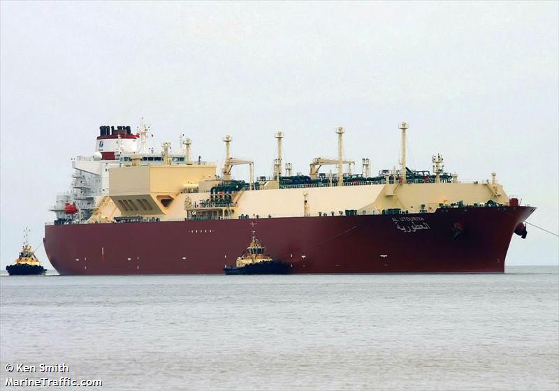 al utouriya (LNG Tanker) - IMO 9360867, MMSI 538003020, Call Sign V7NU5 under the flag of Marshall Islands