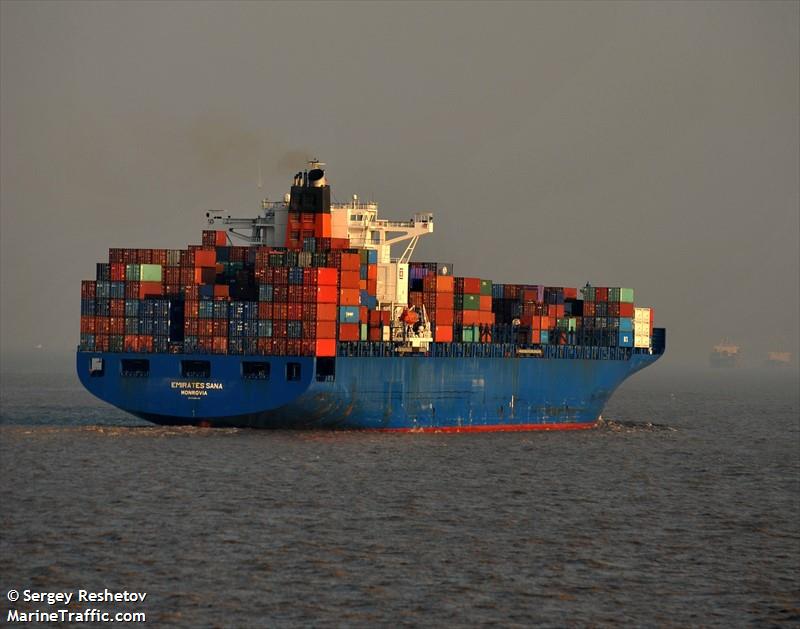 emirates sana (Container Ship) - IMO 9306184, MMSI 636016850, Call Sign A8KM9 under the flag of Liberia
