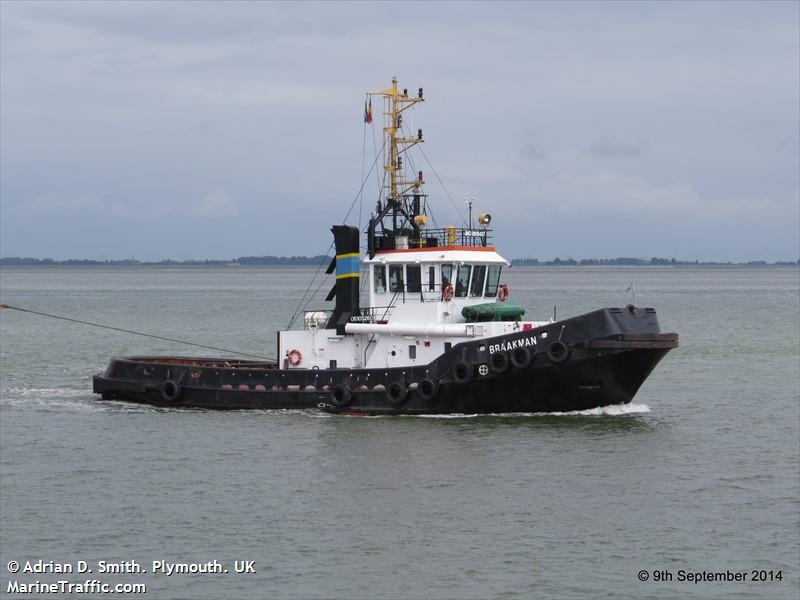 braakman (Tug) - IMO 8915457, MMSI 205199000, Call Sign ORLY under the flag of Belgium