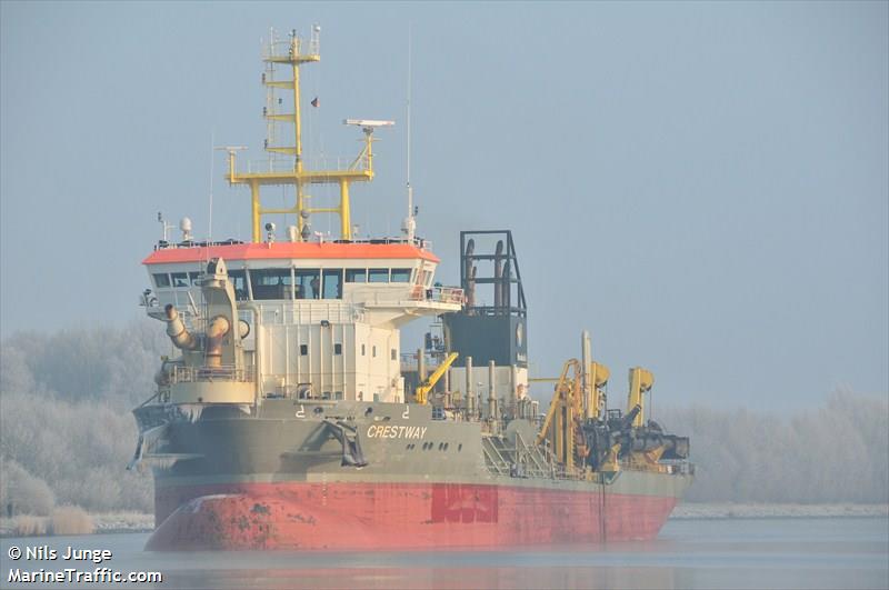 crestway (Hopper Dredger) - IMO 9420332, MMSI 210912000, Call Sign 5BLJ2 under the flag of Cyprus