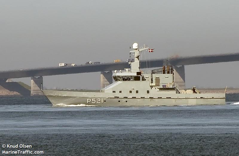 dnk navy patrol p521 (Military ops) - IMO , MMSI 220432000, Call Sign OVFB under the flag of Denmark
