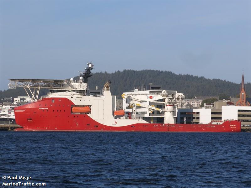 siem day (Offshore Support Vessel) - IMO 9660102, MMSI 257651000, Call Sign LAFB6 under the flag of Norway
