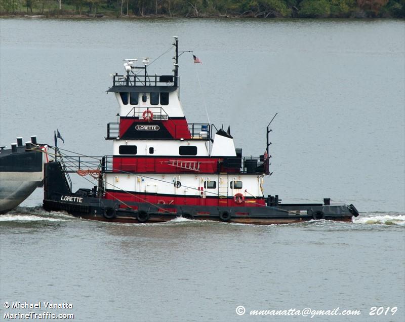 lorette (Pusher Tug) - IMO 8990938, MMSI 367725910, Call Sign WDI7155 under the flag of United States (USA)