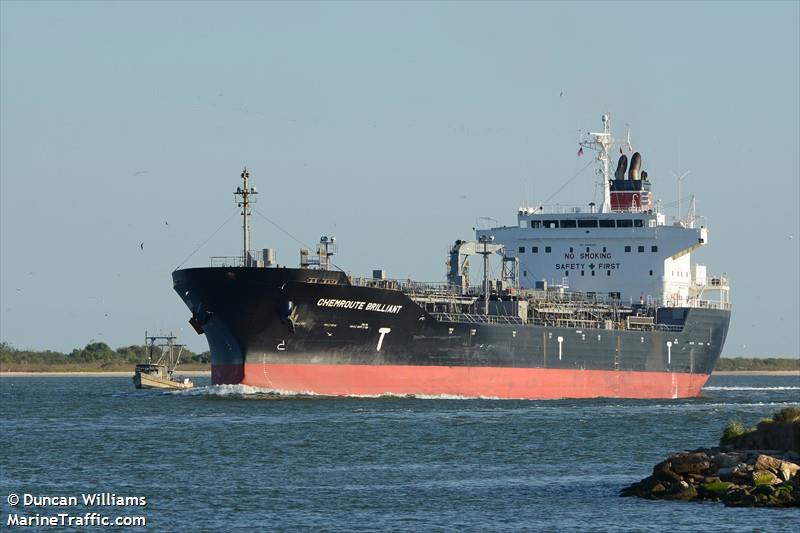 chemroute brilliant (Chemical/Oil Products Tanker) - IMO 9442562, MMSI 370754000, Call Sign 3FOT4 under the flag of Panama