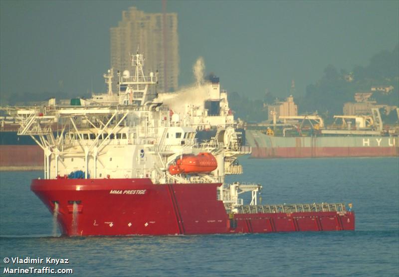 mma prestige (Offshore Support Vessel) - IMO 9696175, MMSI 533130592, Call Sign 9WNL4 under the flag of Malaysia