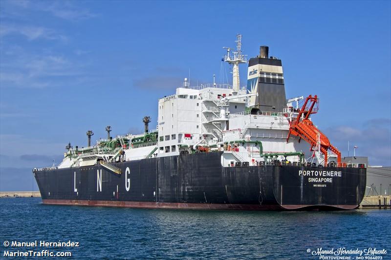 portovenere (LNG Tanker) - IMO 9064073, MMSI 563075400, Call Sign 9V6202 under the flag of Singapore