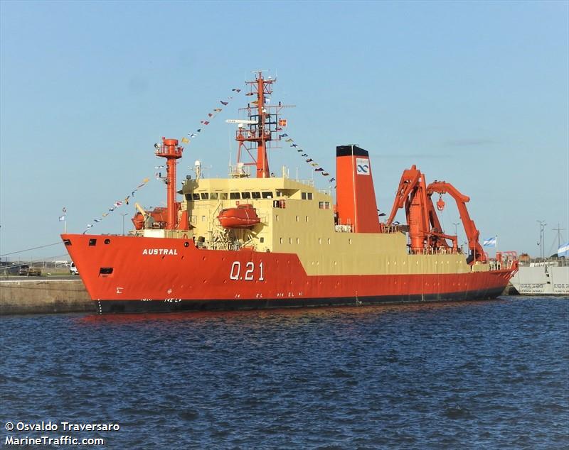ara austral (Research Vessel) - IMO 6909777, MMSI 701833000, Call Sign LOCY under the flag of Argentina