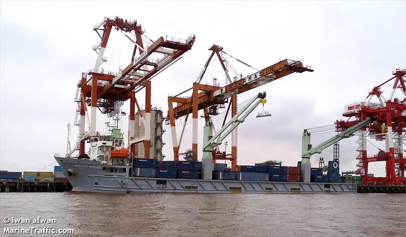 meratus borneo (Deck Cargo Ship) - IMO 9408657, MMSI 525025041, Call Sign PKSS under the flag of Indonesia