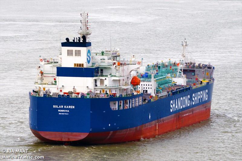 solar karen (Chemical/Oil Products Tanker) - IMO 9907823, MMSI 636019995, Call Sign D5XD8 under the flag of Liberia