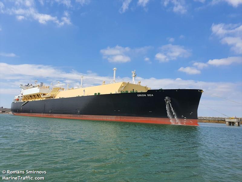 orion sea (LNG Tanker) - IMO 9889904, MMSI 636021188, Call Sign 5LCS3 under the flag of Liberia