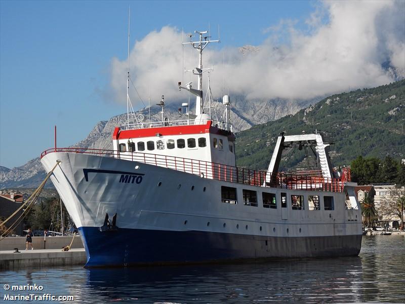 mito (Fishing Support Vessel) - IMO 7712846, MMSI 238046000, Call Sign 9A2158 under the flag of Croatia