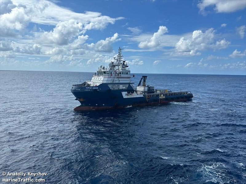 topaz amani (Offshore Tug/Supply Ship) - IMO 9671395, MMSI 538005285, Call Sign V7CM7 under the flag of Marshall Islands