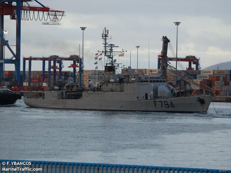 french warship jc (Military ops) - IMO , MMSI 228740000 under the flag of France
