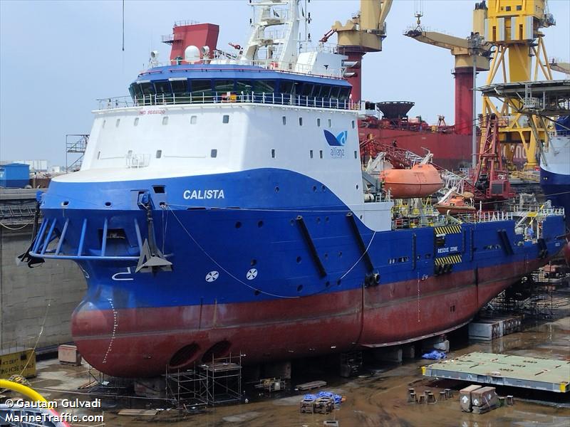 calista (Offshore Support Vessel) - IMO 9666120, MMSI 375152000, Call Sign J8B6243 under the flag of St Vincent & Grenadines