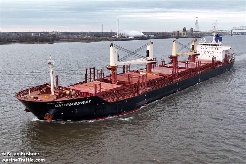 clipper medway (Bulk Carrier) - IMO 9587221, MMSI 538009657, Call Sign V7A5005 under the flag of Marshall Islands