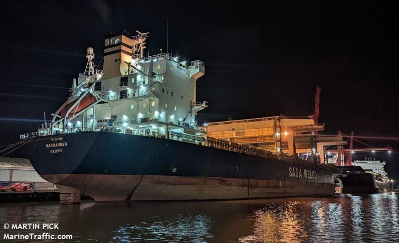 hardanger (General Cargo Ship) - IMO 9079119, MMSI 538009773, Call Sign V7A5145 under the flag of Marshall Islands