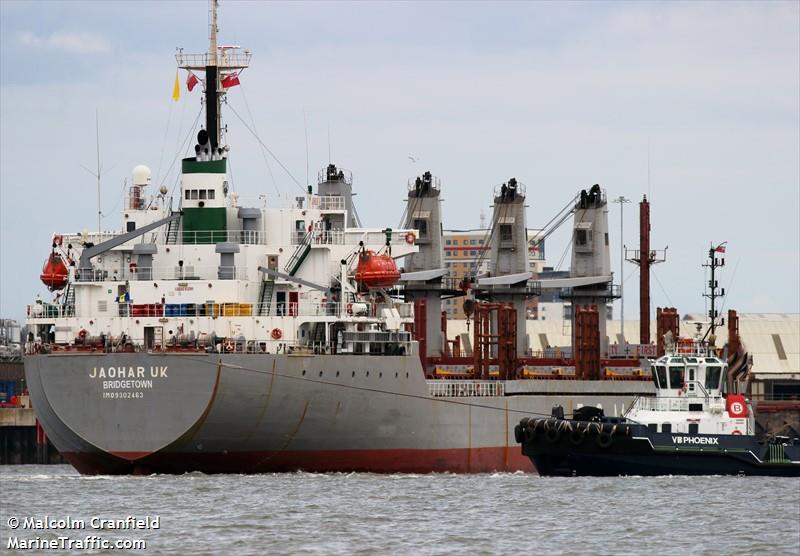 jaohar uk (Bulk Carrier) - IMO 9302463, MMSI 314609000, Call Sign 8PBH9 under the flag of Barbados