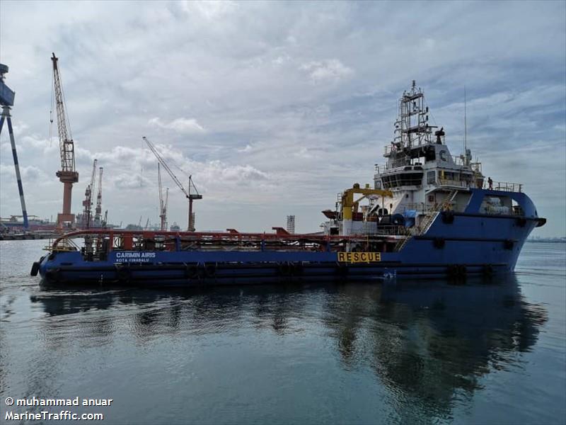 carimin airis (Offshore Tug/Supply Ship) - IMO 9655729, MMSI 533834000, Call Sign 9WOO5 under the flag of Malaysia