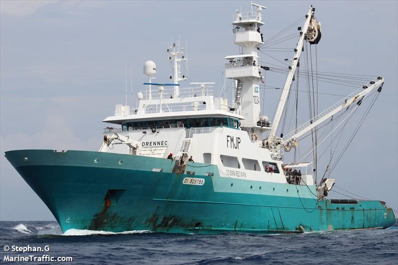 fv drennec (Fishing Vessel) - IMO 9359703, MMSI 660001800, Call Sign FMJP under the flag of Reunion