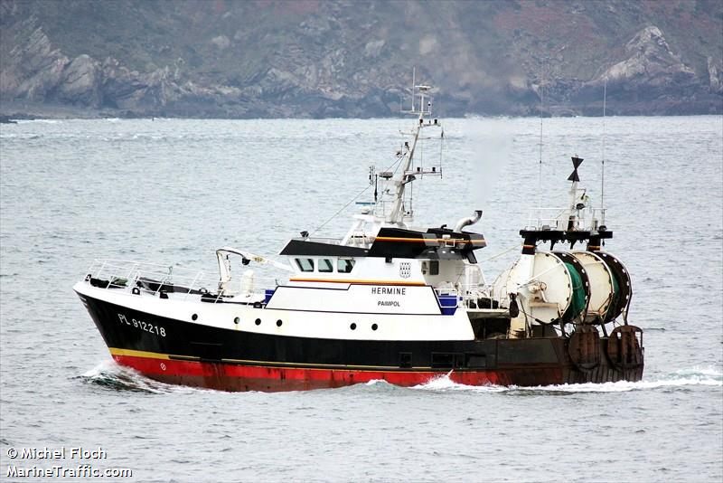 fv hermine (Fishing vessel) - IMO , MMSI 227144900, Call Sign FOOH under the flag of France