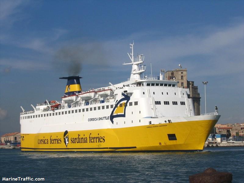 corsica marina secon (Passenger/Ro-Ro Cargo Ship) - IMO 7349039, MMSI 247552000, Call Sign IBBM under the flag of Italy