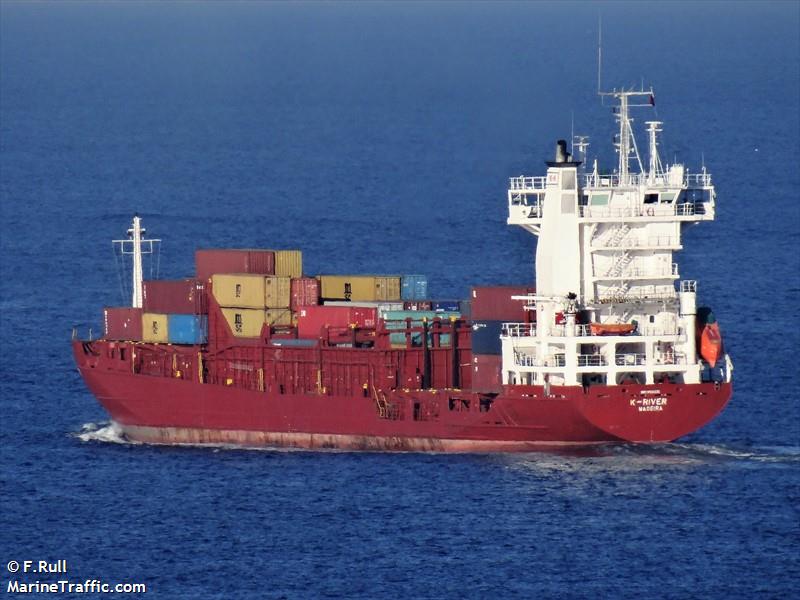k-river (Container Ship) - IMO 9138355, MMSI 255805995, Call Sign CQIL7 under the flag of Madeira
