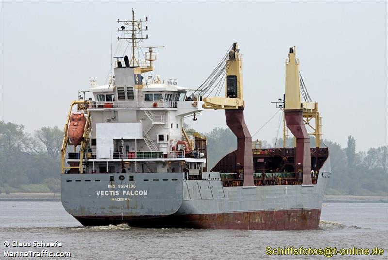 vectis falcon (General Cargo Ship) - IMO 9594298, MMSI 255806242, Call Sign CQAP8 under the flag of Madeira