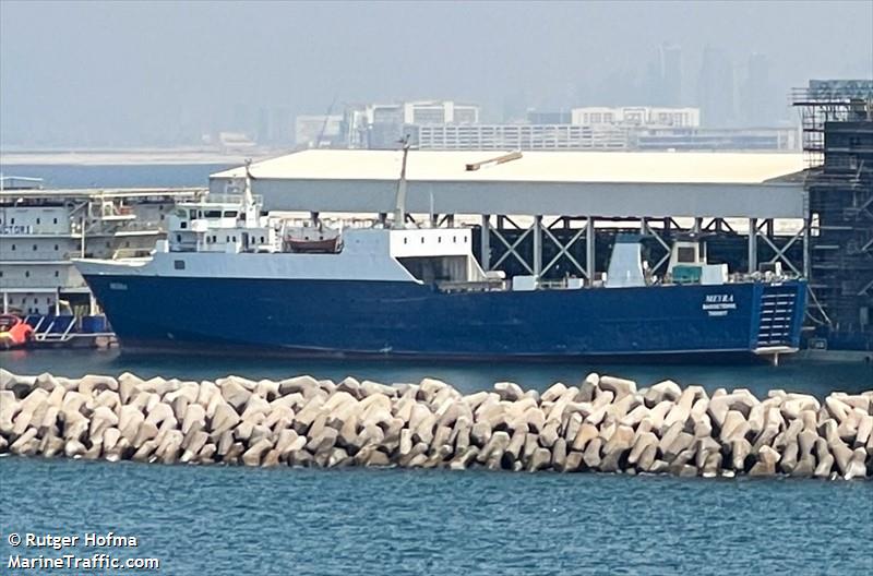 meyra (Ro-Ro Cargo Ship) - IMO 7600017, MMSI 341185000, Call Sign V4LY4 under the flag of St Kitts & Nevis