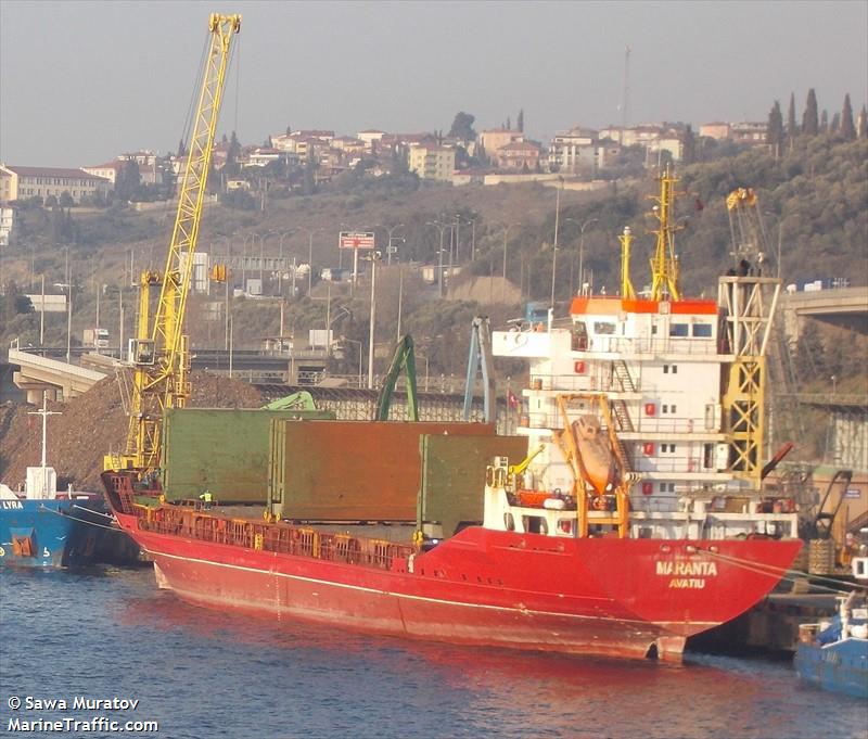 maranta (General Cargo Ship) - IMO 9206669, MMSI 518100206, Call Sign E5U3147 under the flag of Cook Islands