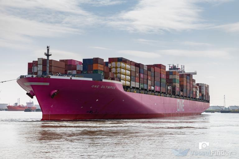 one olympus (Container Ship) - IMO 9312987, MMSI 563048400, Call Sign 9VPQ7 under the flag of Singapore