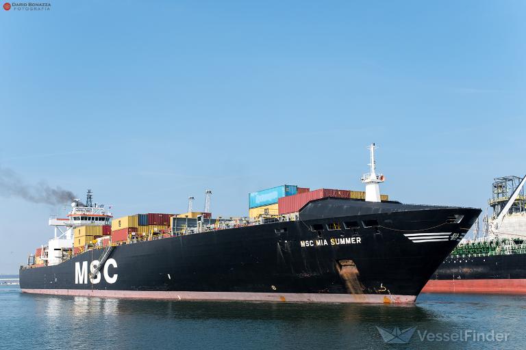 msc mia summer (Container Ship) - IMO 9169067, MMSI 636018326, Call Sign D5PF6 under the flag of Liberia