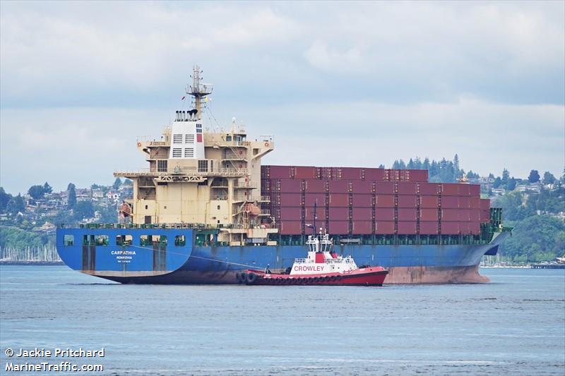 carpathia (Container Ship) - IMO 9253038, MMSI 636090899, Call Sign A8HI8 under the flag of Liberia